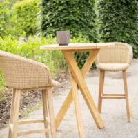 Round Bar Table & 2 Jean Barstool - Maison Pederrey