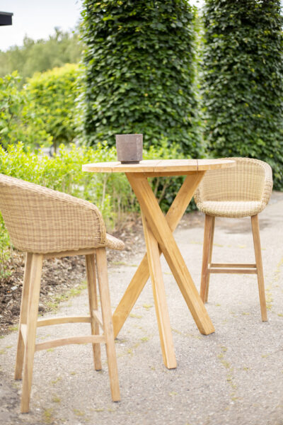 Round Bar Table & 2 Jean Barstool - Maison Pederrey