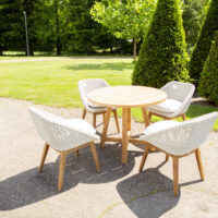 Round Table & 4 Hélène Dining Chairs - Maison Pederrey