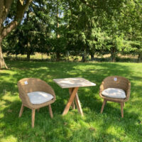 Square Bistro Table & 2 Martin Dining Chairs - Maison Pederrey