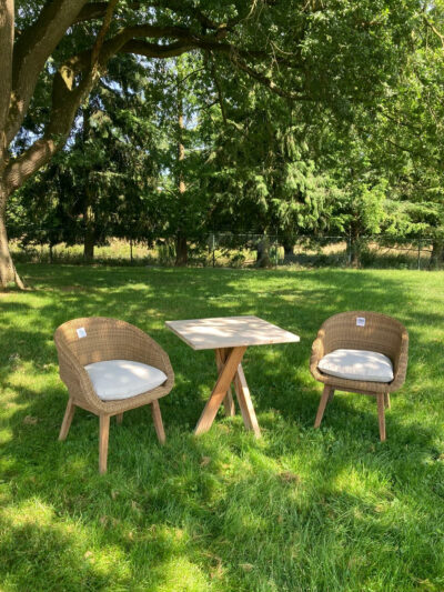 Square Bistro Table & 2 Martin Dining Chairs - Maison Pederrey